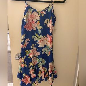 Aqua Floral Dress-XS